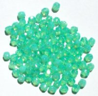 100 4mm Faceted Milky Jadeite Opal Firepolish Beads